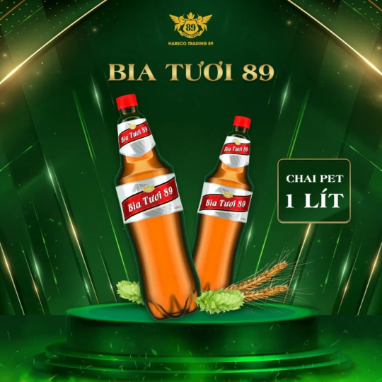 BIA TƯƠI 89 CHAI PET 1 LIT